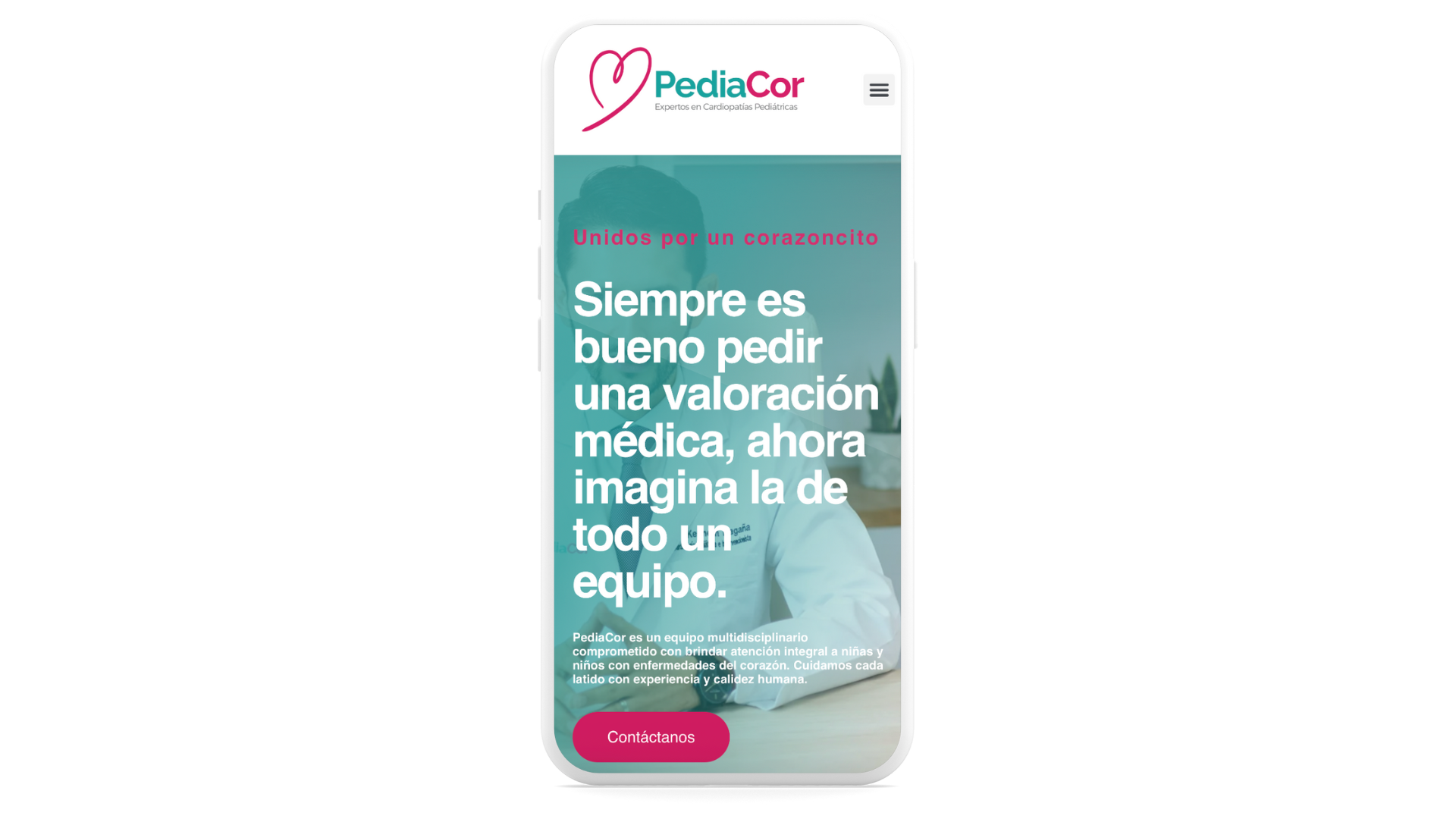 Versión móvil del sitio PediaCor