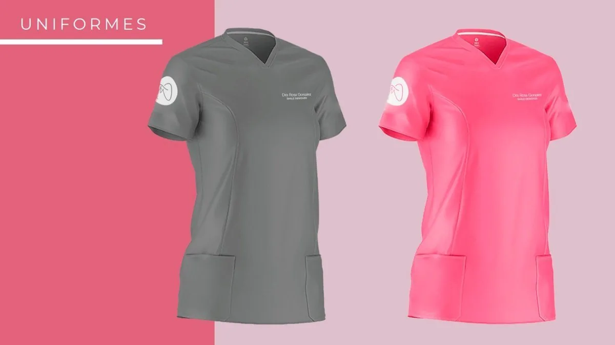 Uniformes clínicos bordados con la marca del cliente