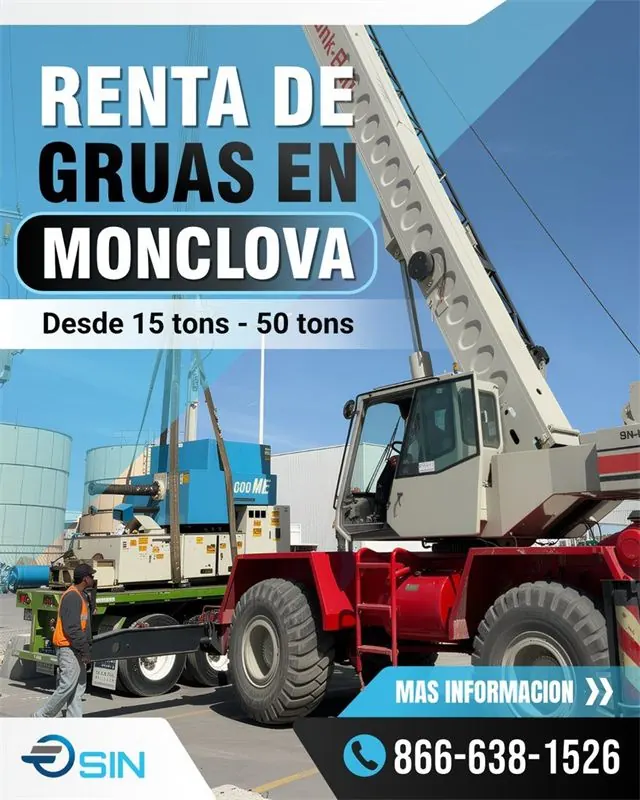 Publicación sobre renta de grúas en Monclova