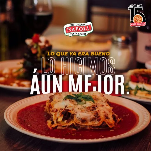 Publicación del restaurante Napoli con su lasaña